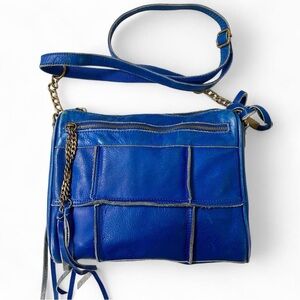 Lucky Brand Blue Real Leather Crossbody Bag